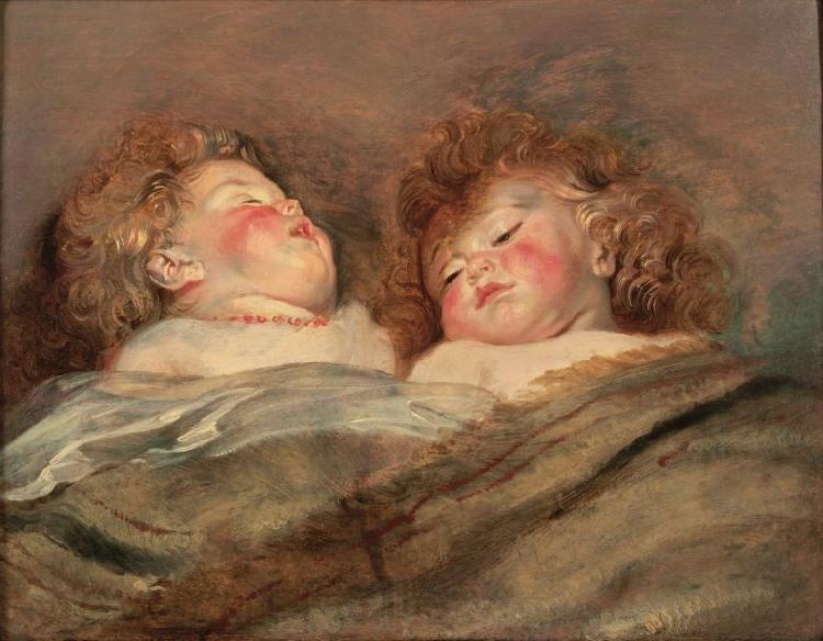 unknow artist Rubens Two Sleeping Children France oil painting art